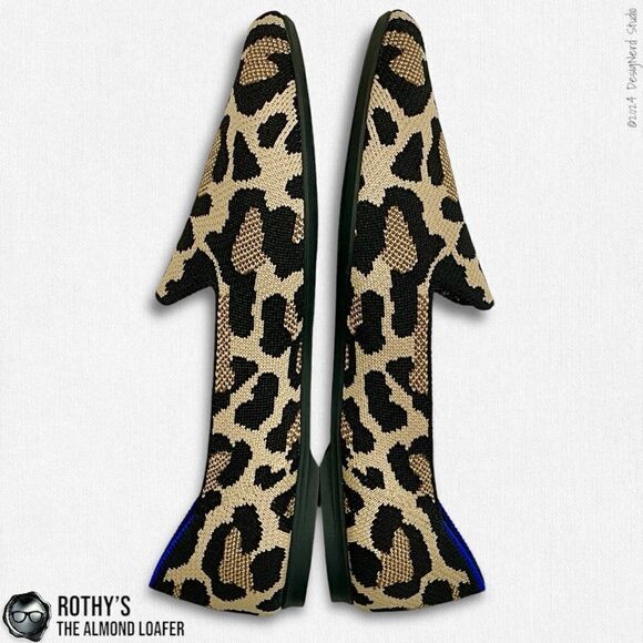 ROTHY’S ALMOND TOE LOAFER IN DESERT CAT LEOPARD PRINT WOMEN’S 9 SLIP ON SHOES - Picture 6 of 14